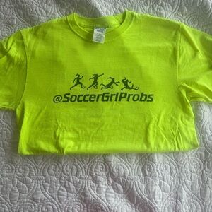 Jerzees Neon Yellow Soccer Graphic Kids Short Sleeve Tee